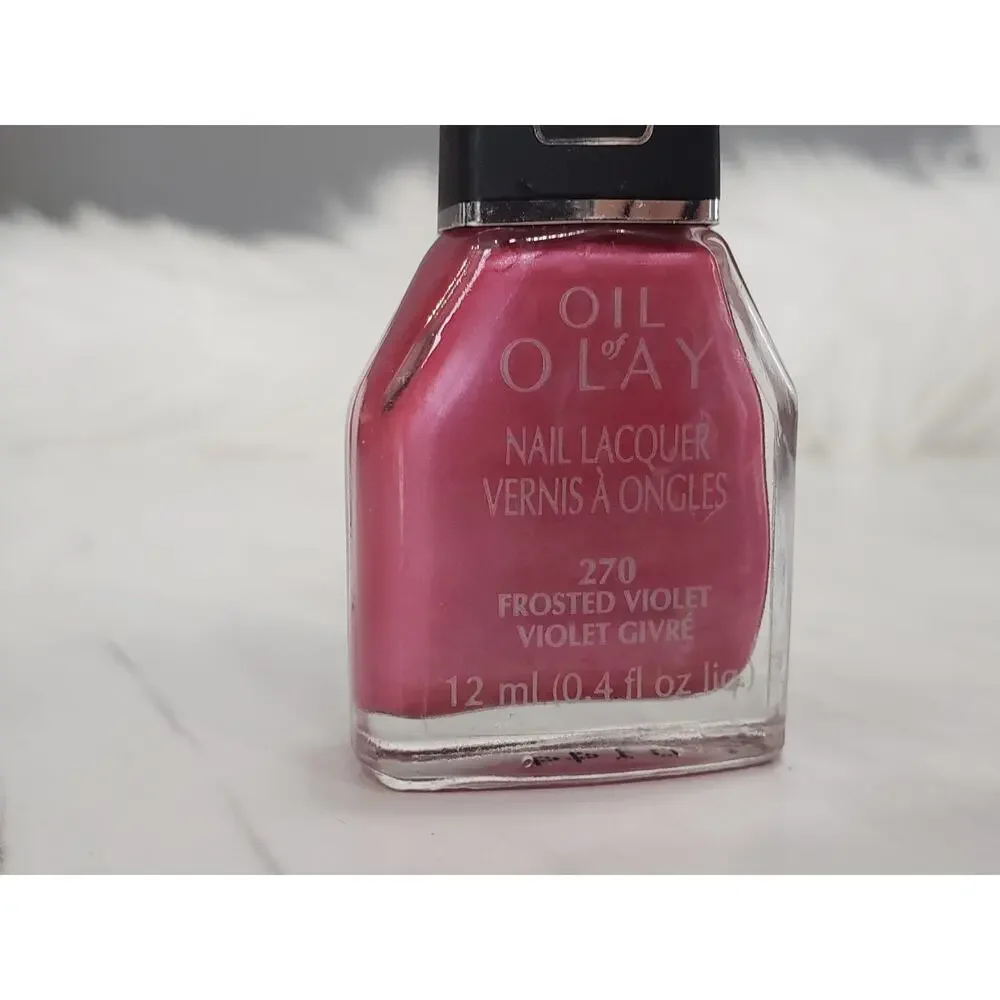 Oil Of Olay Nail Polish Lacquer 270 FROSTED VIOLET Disc Hard to Find Purple Pink